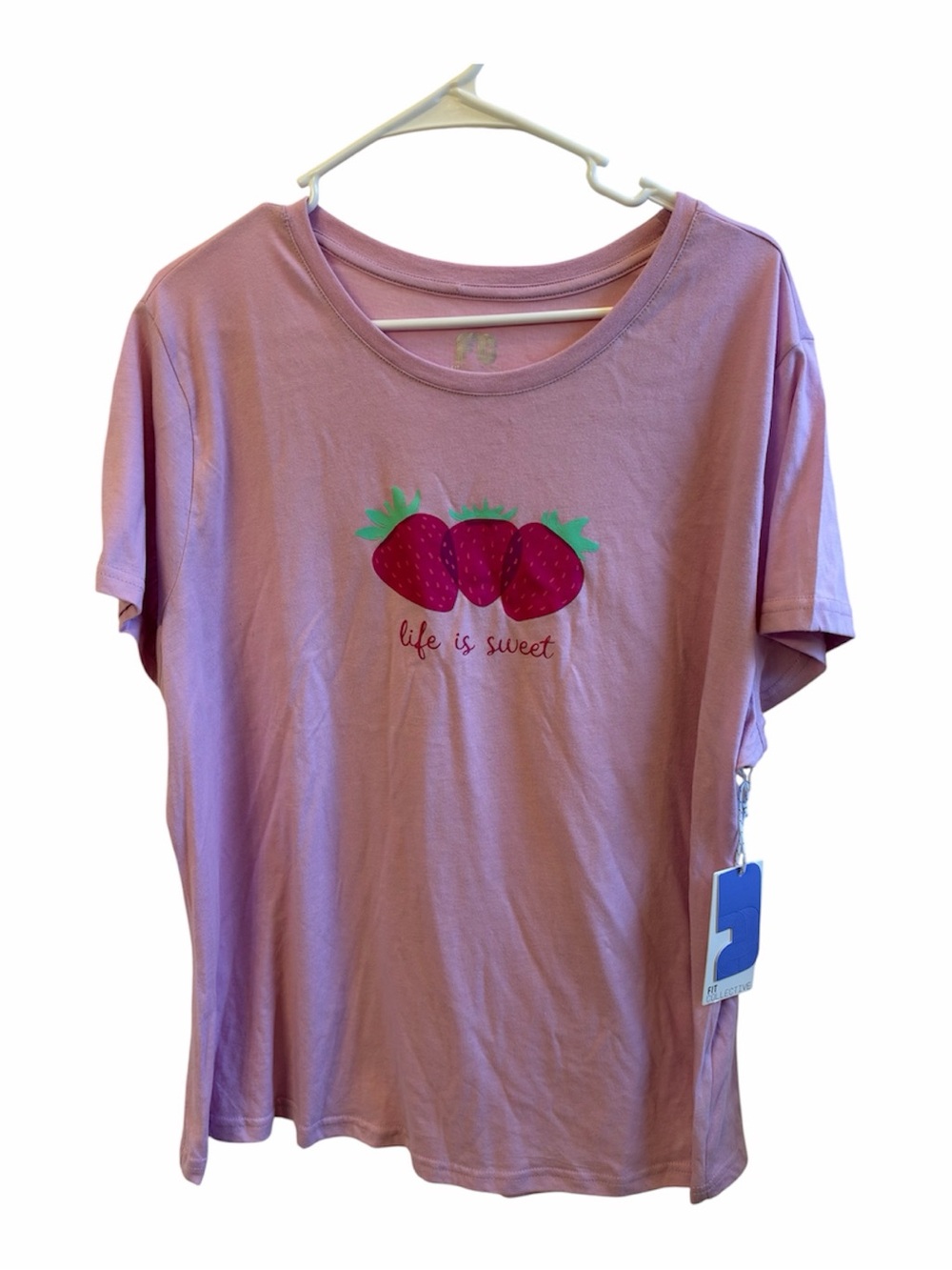 Pink Strawberry "Life is Sweet" Graphic T-Shirt size 3X - NWT **